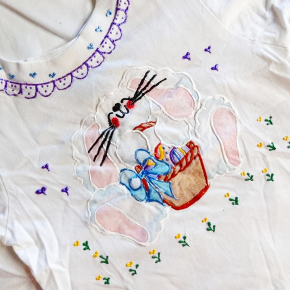 Official 90s Sprockets Spring Easter Bunny Cotton 3T Tshirt - Picture 2 of 3